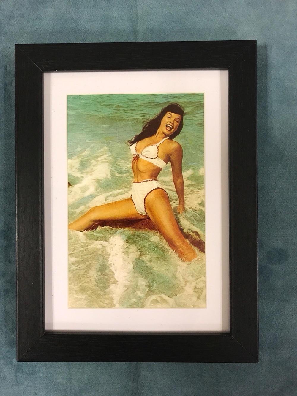 Bettie Page Pin Up Girl Matted/Framed Postcard/Print 6”x8" Photo by Bunny Yeager